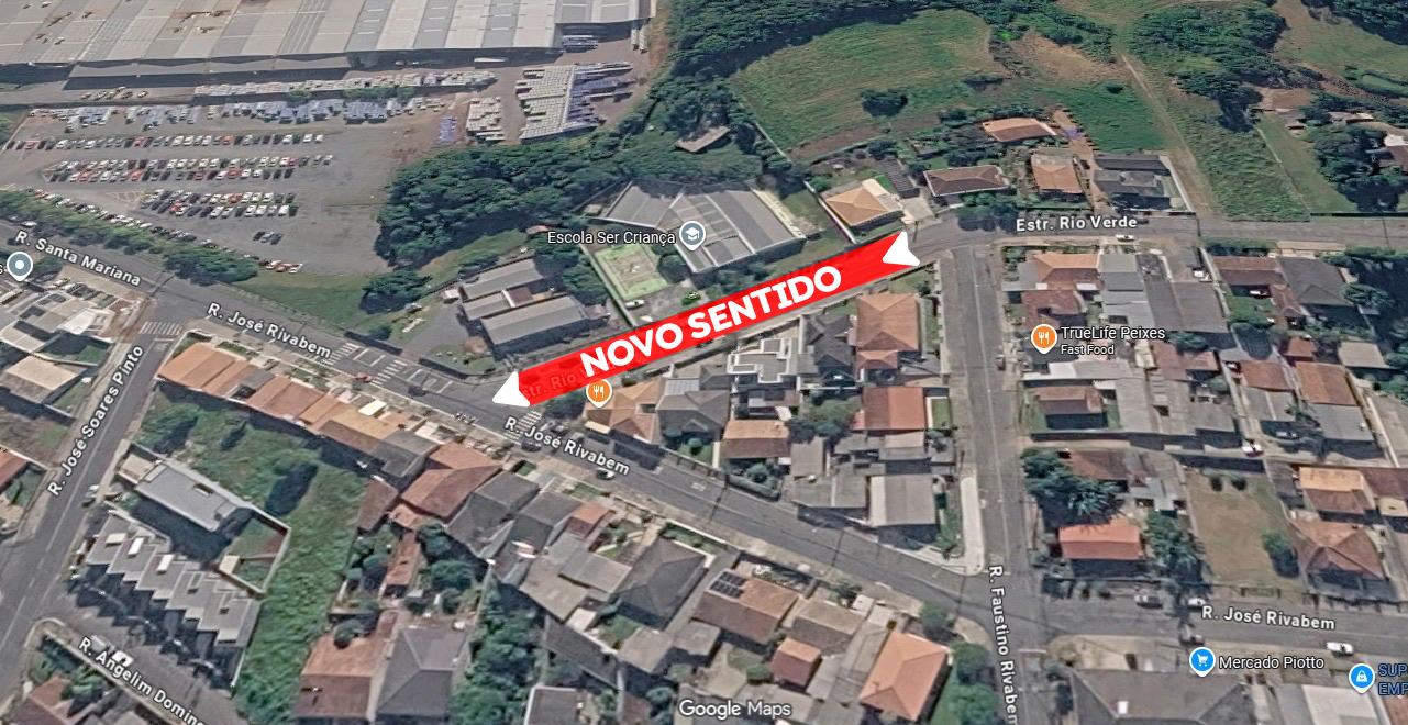 Novo sentido da Estrada Rio Verde
